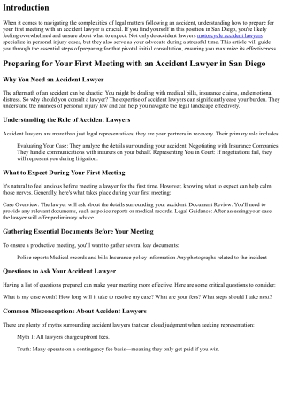 “Preparing for Your First Meeting with an Accident Lawyer in San Diego”