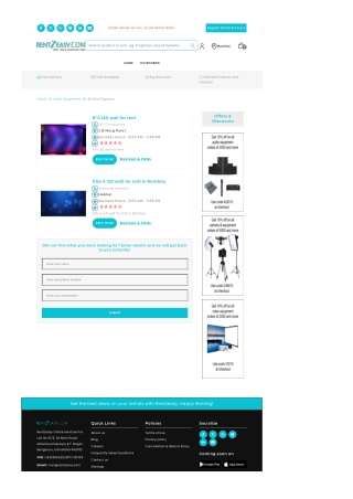 LED Display Wall Rental In Mumbai Price Near You  Rentzeasy
