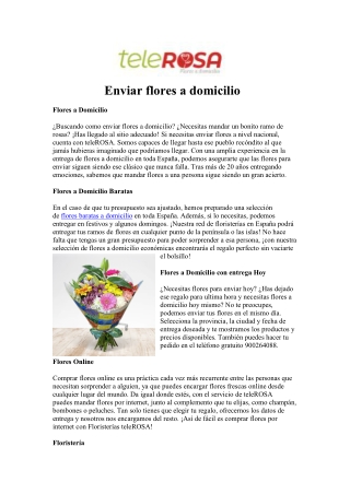Enviar flores a domicilio