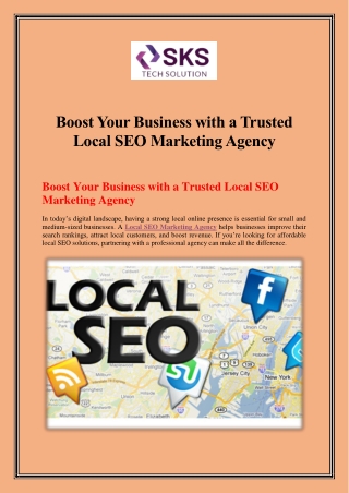 Boost Your Business with a Trusted Local SEO Marketing Agency