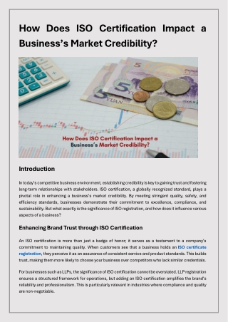 How Does ISO Certification Impact a Business’s Market Credibility?