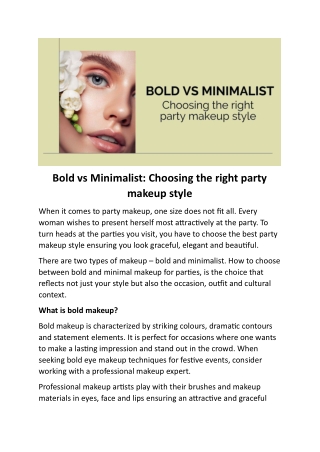 Bold vs Minimalist: Choosing the right party makeup style