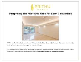 Interpreting The Floor Area Ratio For Exact Calculations