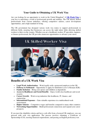 Your Guide to Obtaining a UK Skilled Worker Visa