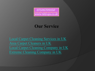 Contact Tidy Ups for Local Carpet Cleaning Company in UK