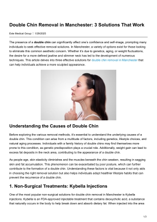Double Chin Removal in Manchester 3 Solutions That Work