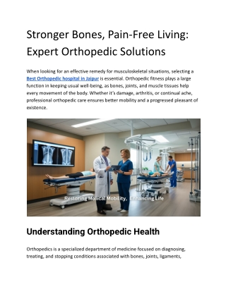 Stronger Bones, Pain-Free Living_ Expert Orthopedic Solutions