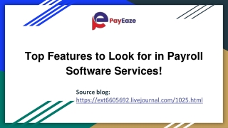 Key Features to Consider in Payroll Software Services!