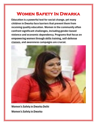 Women Safety In Dwarka