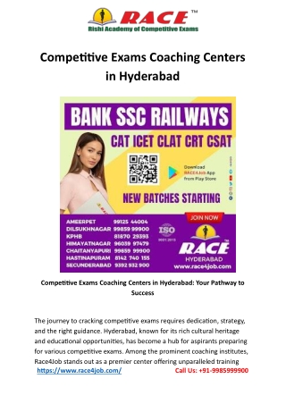 Competitive Exams Coaching Centers in Hyderabad