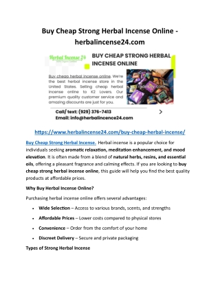 Buy Cheap Strong Herbal Incense Online - herbalincense24