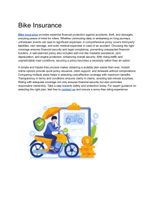 Bike Insurance
