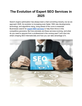 The Evolution of Expert SEO Services in 2025