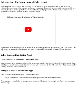 What is a Authenticator App, and how can it help you to improve your cybersecuri