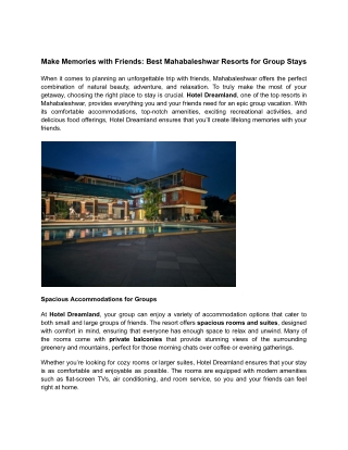 Make Memories with Friends_ Best Mahabaleshwar Resorts for Group Stays
