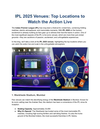 IPL 2025 Venues_ Top Locations to Watch the Action Live