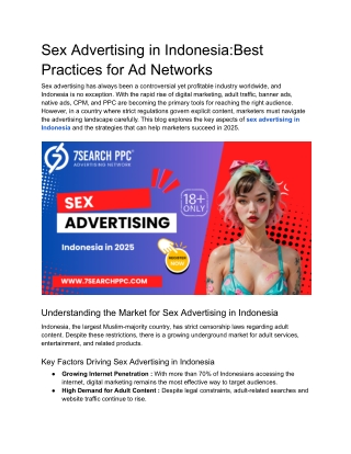 Sex Advertising in Indonesia_Best Practices for Ad Networks