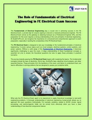 Fundamentals of Electrical Engineerin