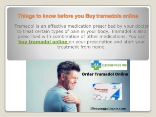 Things to know before you Buy tramadols online