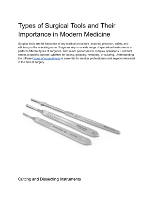 Types of Surgical Tools