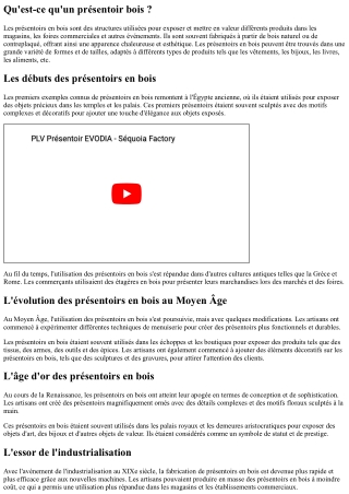L'Histoire du Présentoir en Bois à Travers les Âges