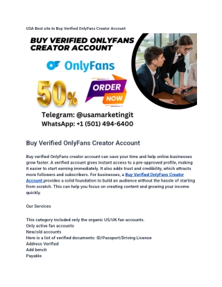 USA Best site to Buy Verified OnlyFans Creator Account