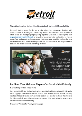 Airport Car Services for Families: What to Look for in a Kid-Friendly Ride