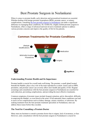Best Prostate Surgeon in Neelankarai
