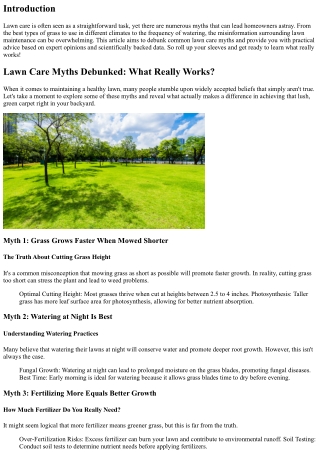 **Lawn Care Myths Debunked: What Really Works?**