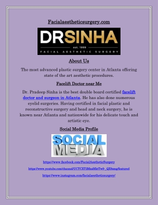 Best Facial Plastic Surgeon Atlanta