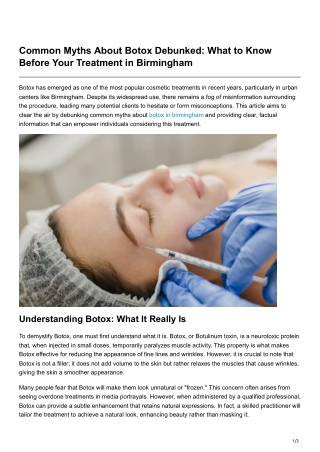 Common Myths About Botox Debunked What to Know Before Your Treatment in Birmingham
