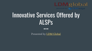 Innovative Services Offered by ALSPs
