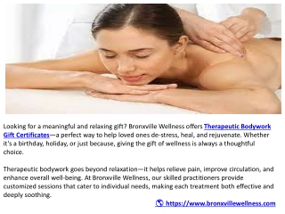 The Ultimate Wellness Gift: Therapeutic Bodywork, Sports Massage, Facials & Preg