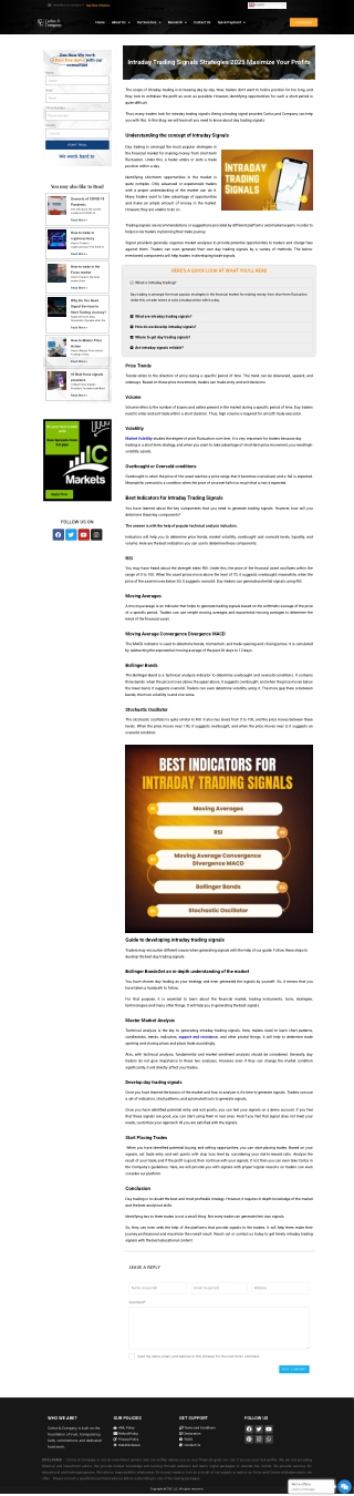 Intraday Trading Signals Strategies 2025 Maximize Your Profits