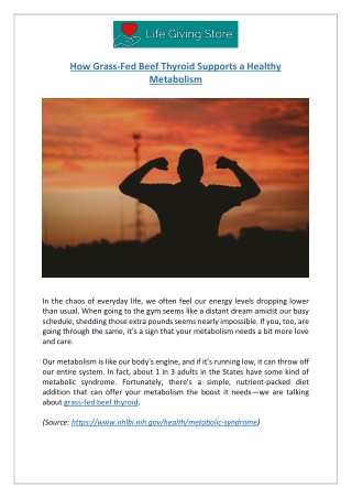 Boost Metabolism with Grass-Fed Beef Thyroid | Life Giving Store