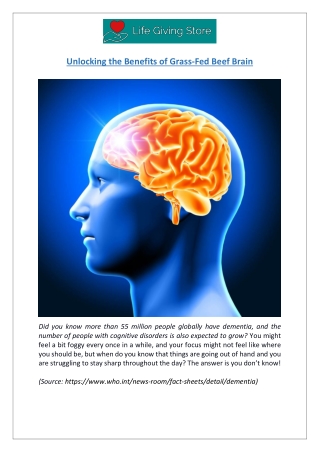 Boost Brain Health with Beef Brain Supplement -Life Giving Store