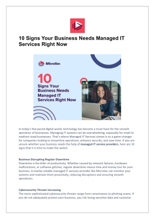 10 Signs Your Business Needs Managed IT Services Right Now