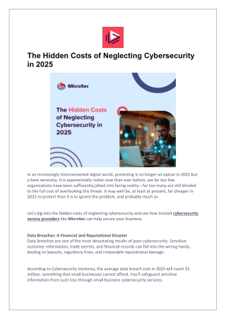 The Hidden Costs of Neglecting Cybersecurity in 2025