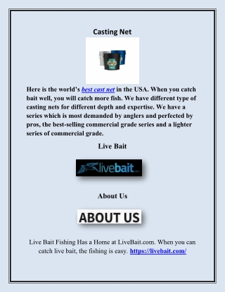 Casting Net, livebait.com