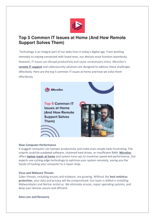 Top 5 Common IT Issues at Home (And How Remote Support Solves Them)