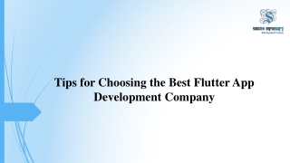Tips for Choosing the Best Flutter App Development Company