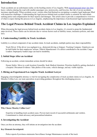 The Legal Process Behind Truck Accident Claims in Los Angeles Explained