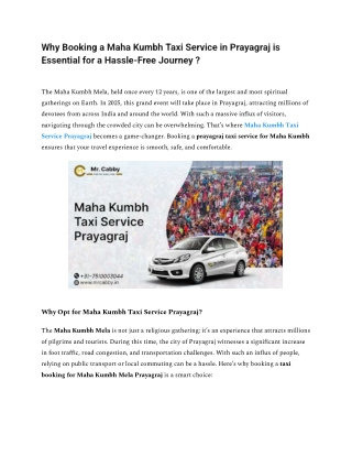 Hire Maha Kumbh Taxi Service in Prayagraj