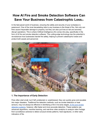 How AI Fire and Smoke Detection Software Can Save Your Business from Catastrophic Losses