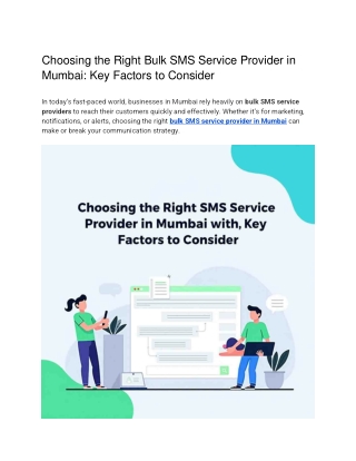 Choosing the Right Bulk SMS Service Provider in Mumbai: Key Factors to Consider
