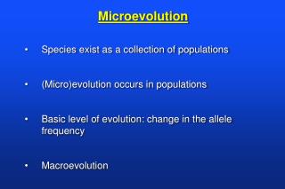 Microevolution