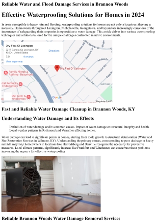 Complete Water Damage Solutions in High Bridge, KY