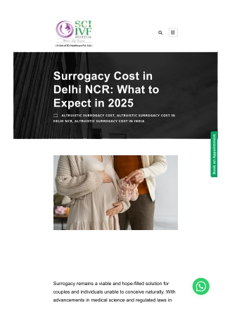 Surrogacy Cost in Delhi NCR - What to Expect in 2025