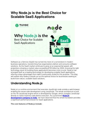 Why Node.js is the Best Choice for Scalable SaaS Applications