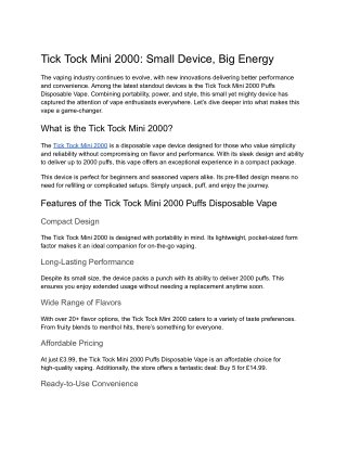 Tick Tock Mini 2000